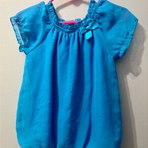 George Girls size 18M Blue Top with Bow Accent